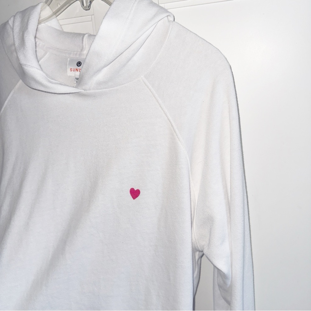 Sundry White Hooded Sweatshirt with Perforated Back Design - Picture 8 of 13